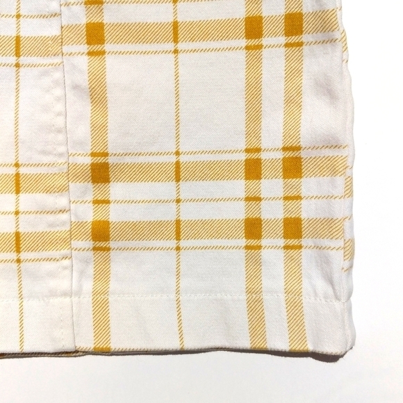 Forever 21 Plaid High Waisted Zip Up Front Mini Skirt White Yellow Medium - Picture 6 of 10
